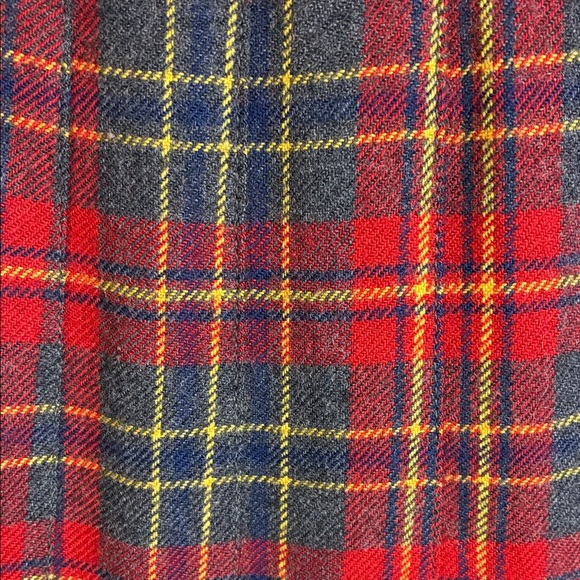 Nordstrom Corbin Ltd Vintage Grey Red Pleated Plaid Skirt Sz 12 Academia Holiday - Picture 2 of 16
